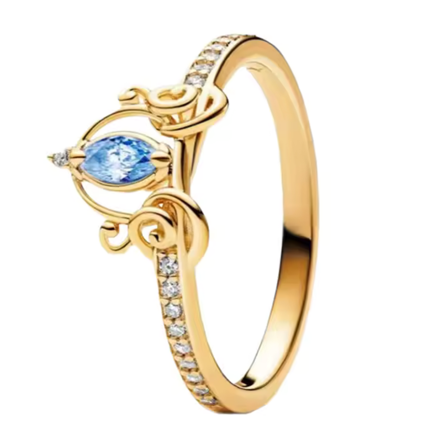 Goldring „Aschenputtel-Kutsche“ – Goldene Magie und königliche Eleganz