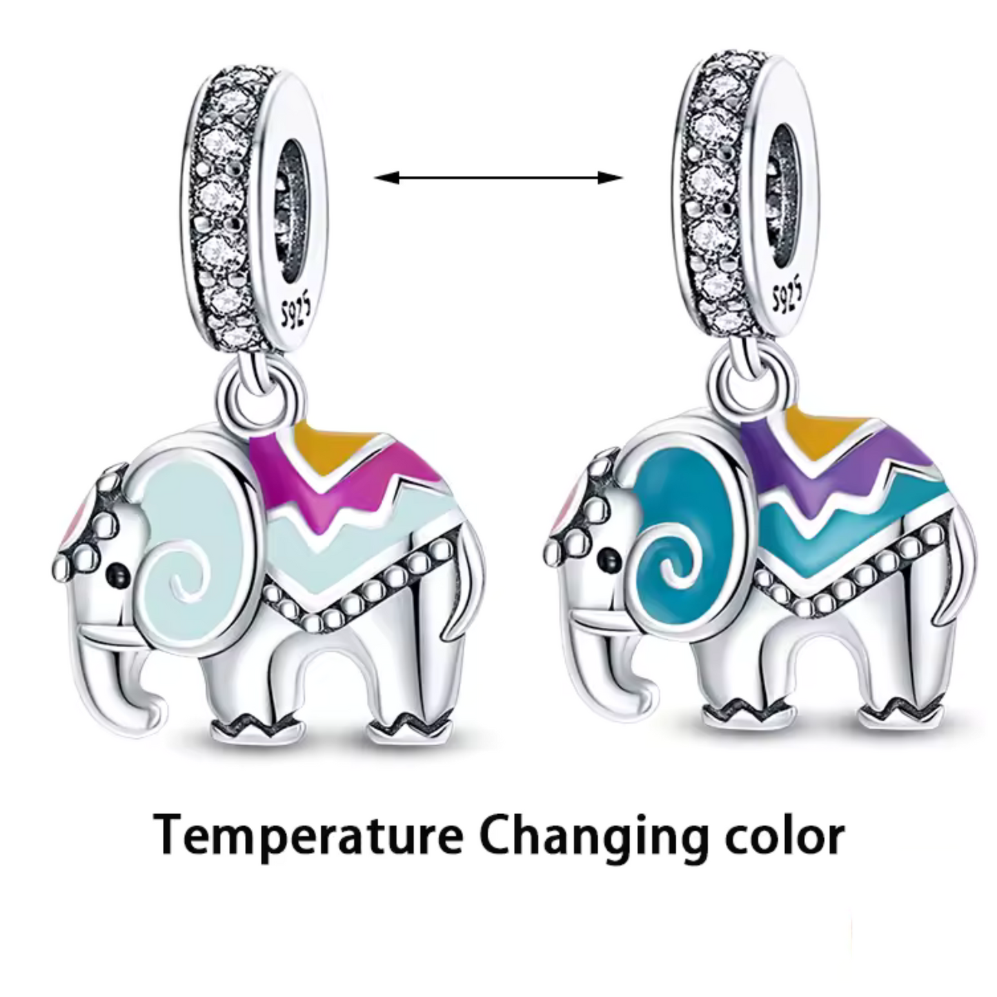 Charm Pendentif Éléphant – "Glow with Heat"
