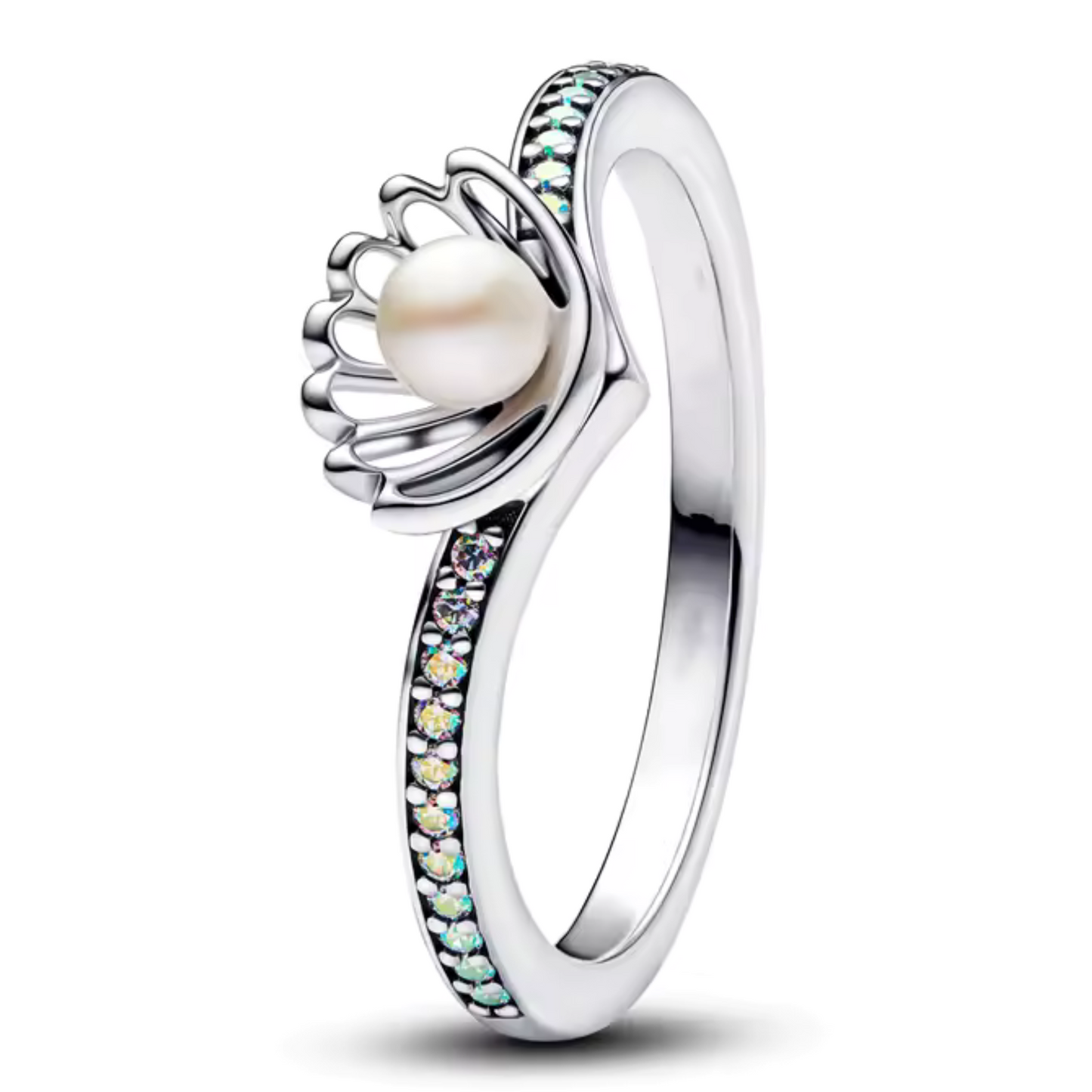 Silver Ring with Pearl – Ariel Inspired, Underwater Elegance