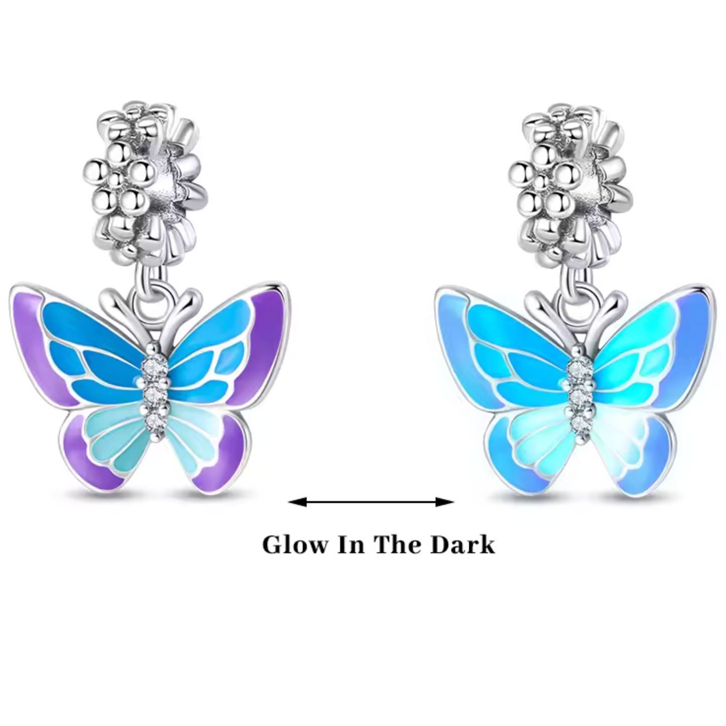 Butterfly Pendant Charm – “Glow in the Dark