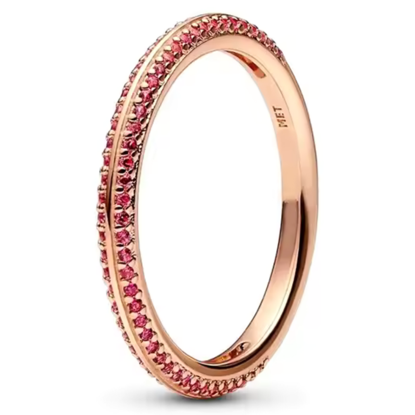 Bague Fine Rose Gold avec Strass Rouges et Roses – Élégance Colorée et Raffinée