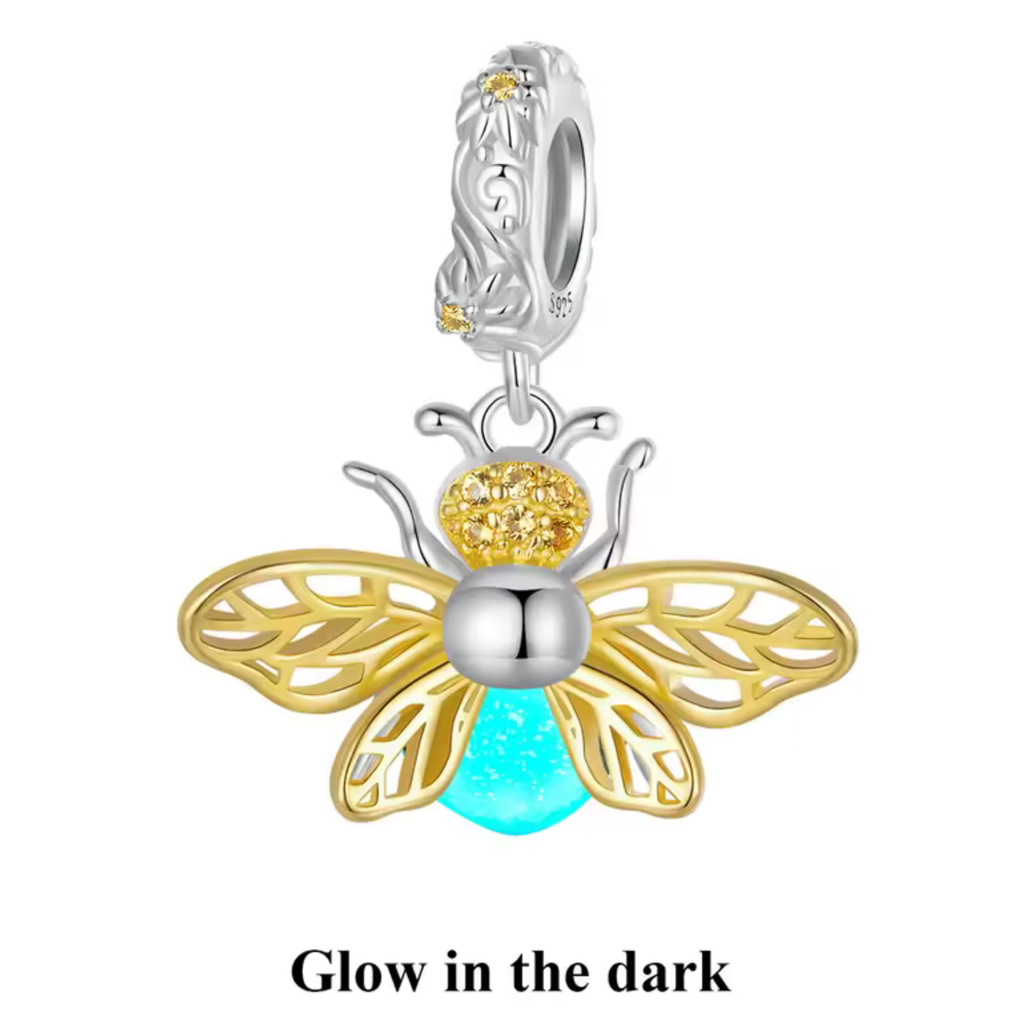 Goldener Schmetterlingsanhänger - "Glow in the Dark"