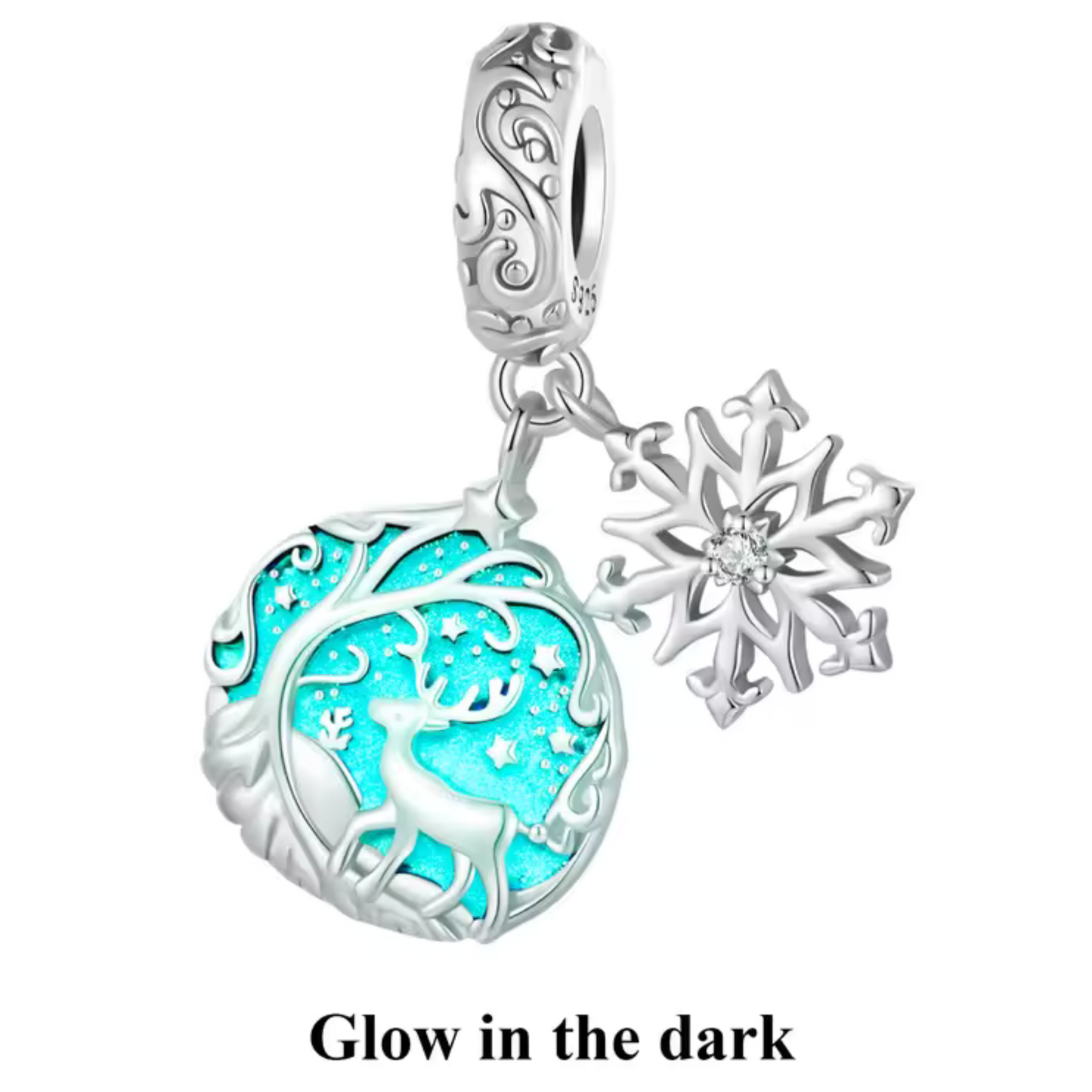 Charm pendentif élan - "Glow in the Dark"