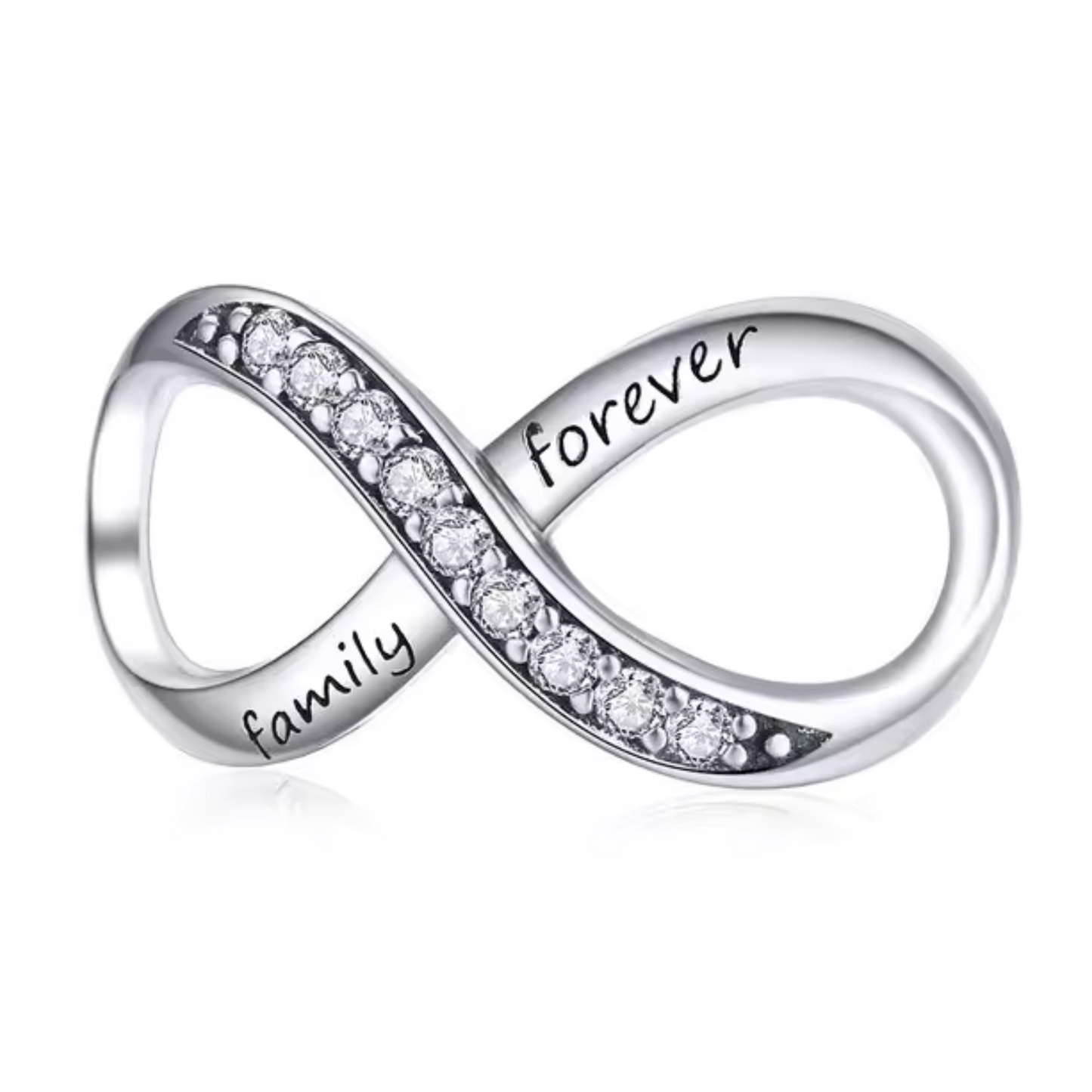 Infinity Charm "Family Forever" – Love and Eternal Bond