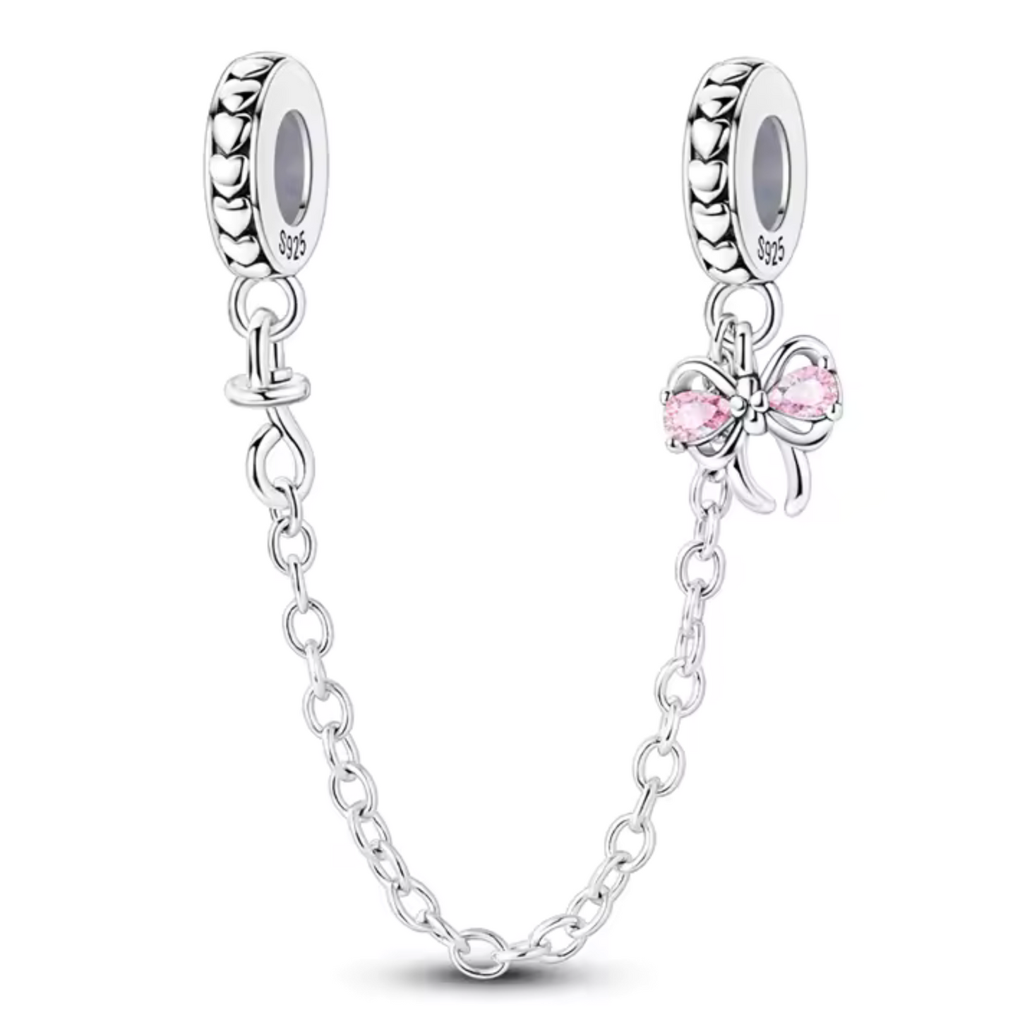 Sicherheitskettenanhänger mit rosa Schleife