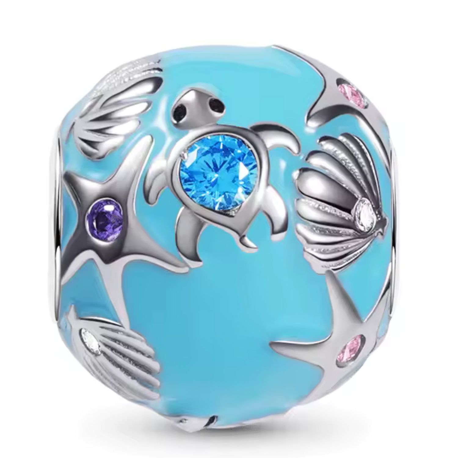 Charm Bleu avec une Tortue