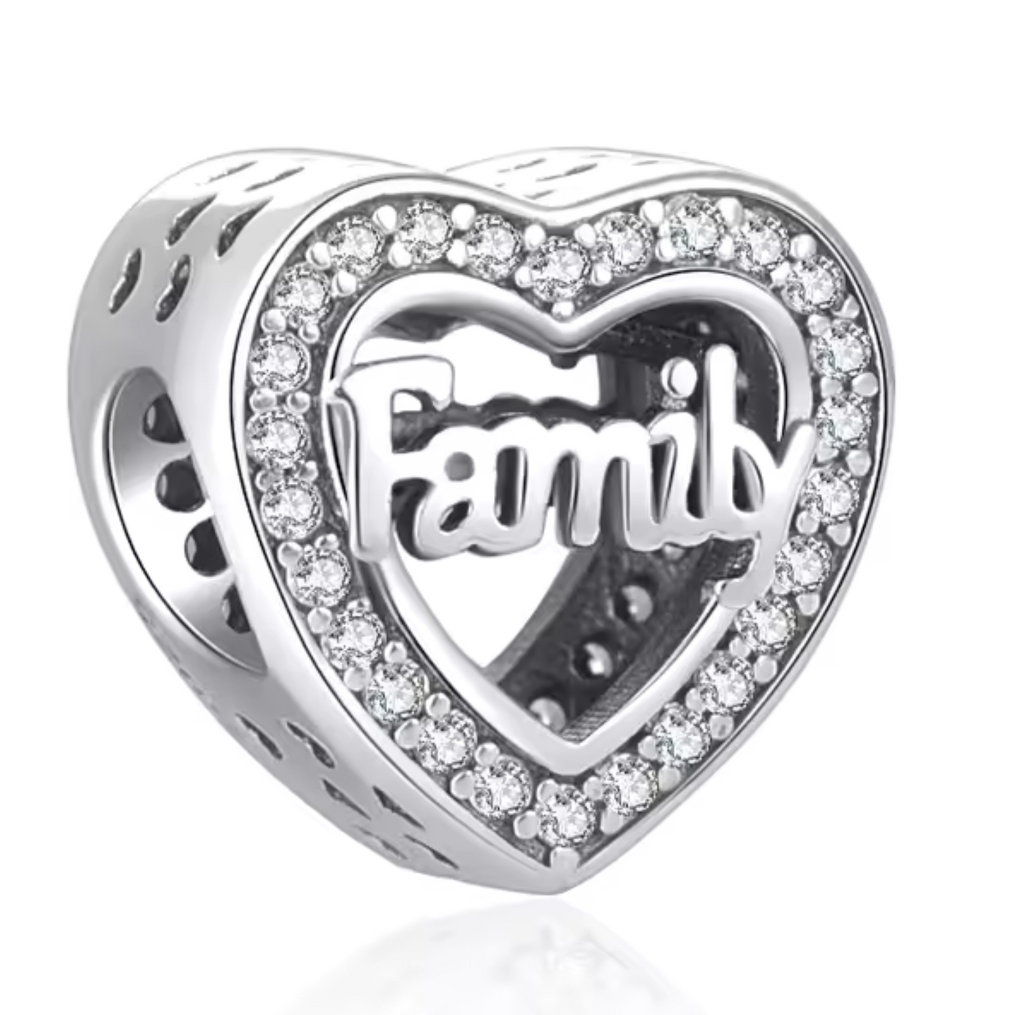 "Family" Heart Charm – Love and Unwavering Bond