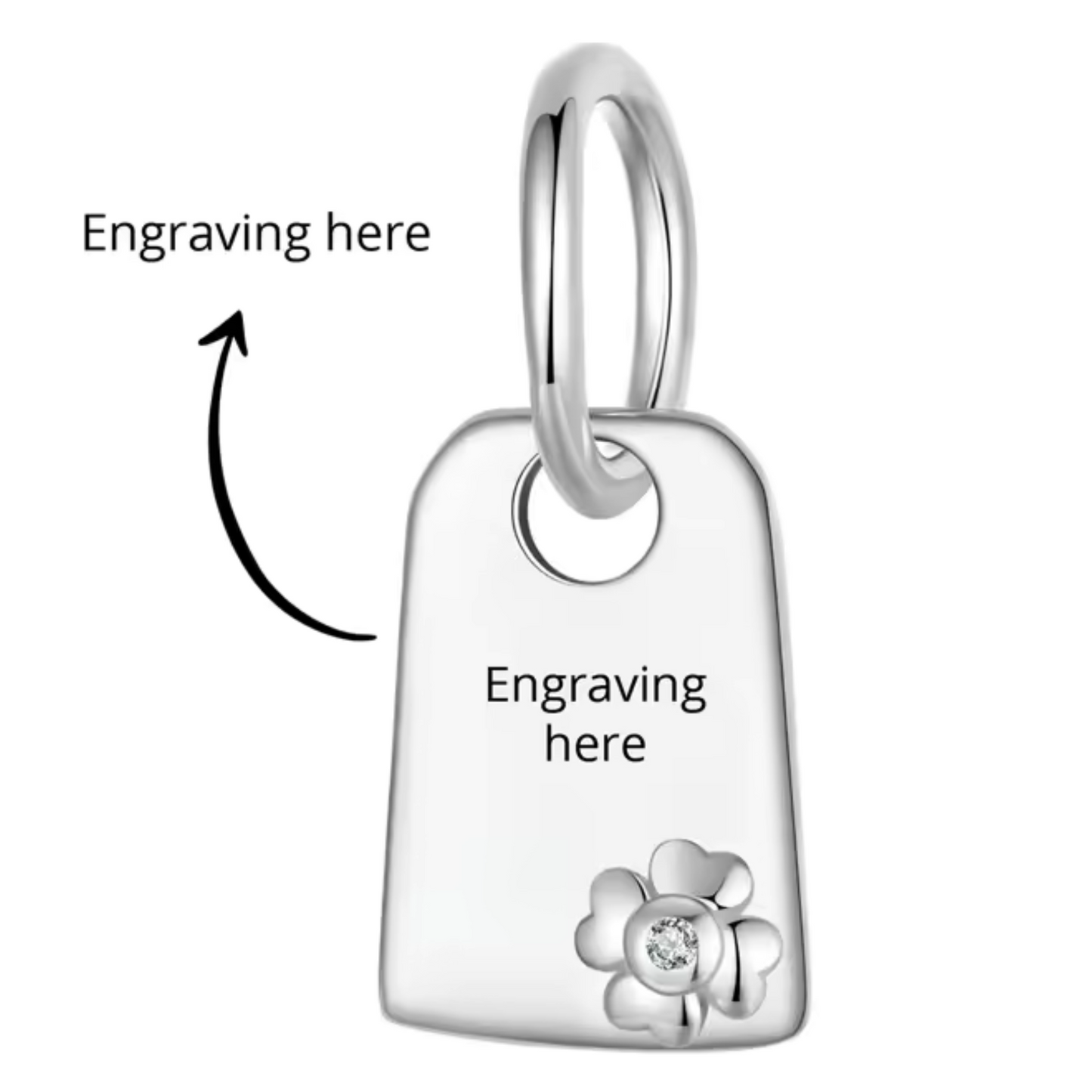 Personalisierte gravierbare Plakette mit Blume – Eleganter Schmuck zum Personalisieren