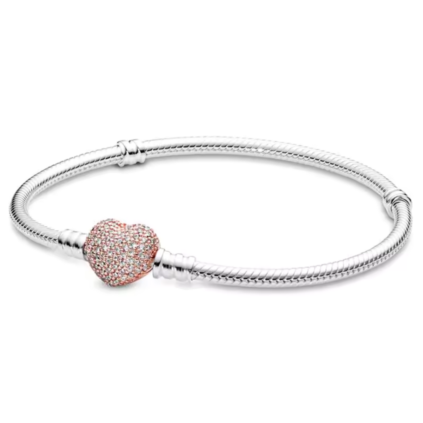 Bracelet Cœur à Strass – Rose, Bleu, Argenté ou Doré