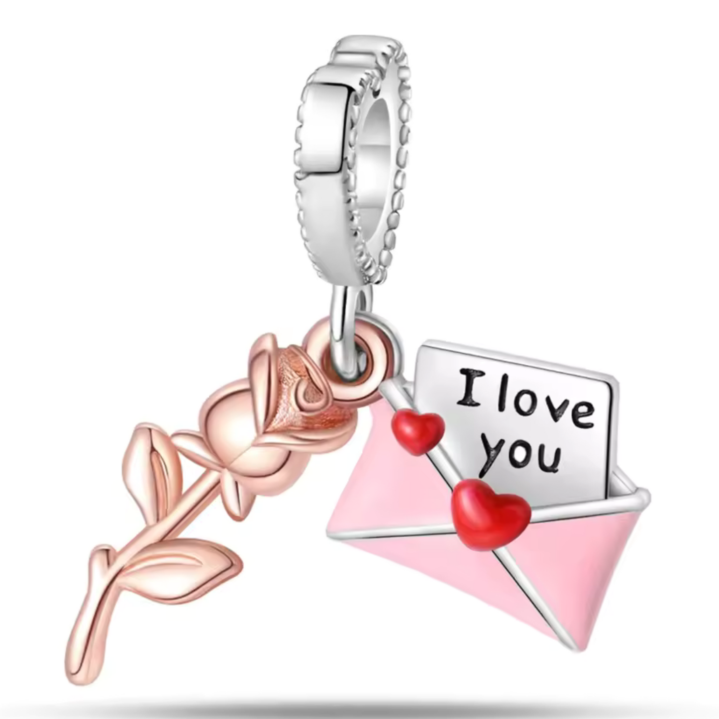 Charm Rose avec une Lettre d’Amour