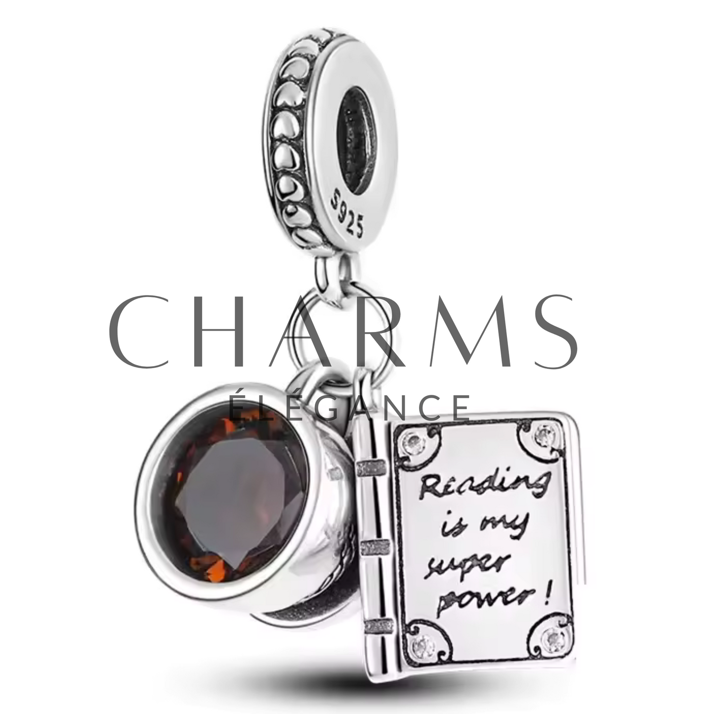 Charm Livre et Tasse de Café - Charms Élégance