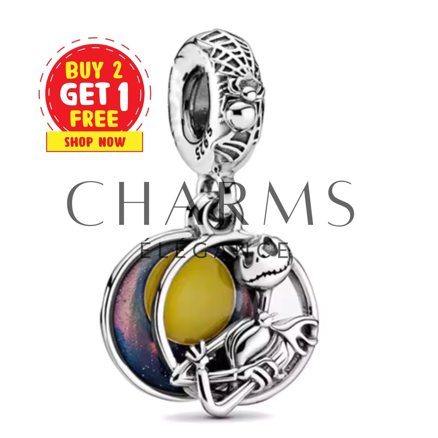 Charm Pendentif - Médaillon Jack | L'Étrange Noël de Monsieur Jack