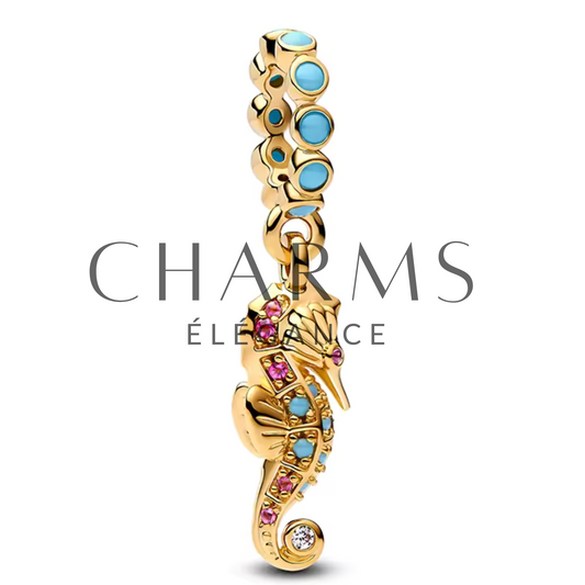 Seahorse Pendant Charm – Gold Finish