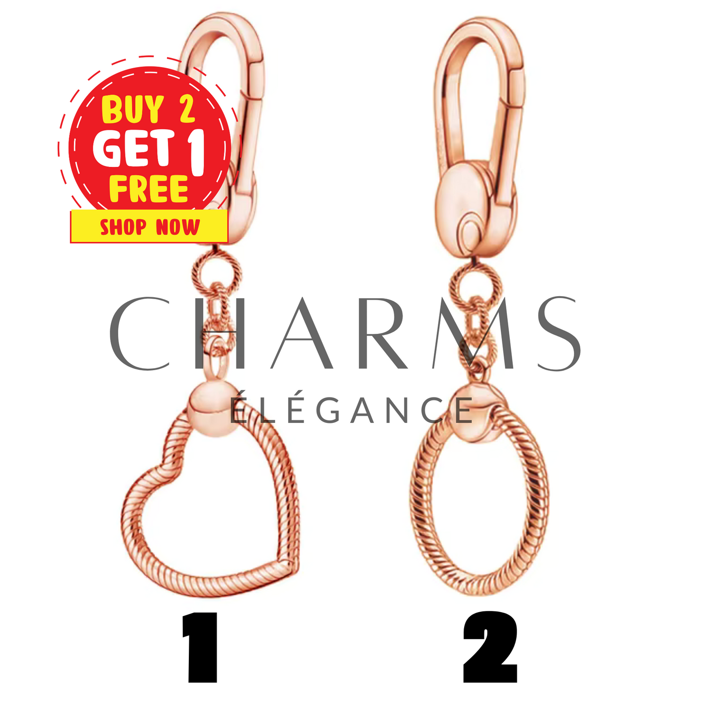 Porte-clés pour Charms - Rose Gold