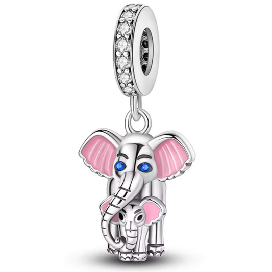 Elephant and Baby Charm – Animal Tenderness and Eternal Bond