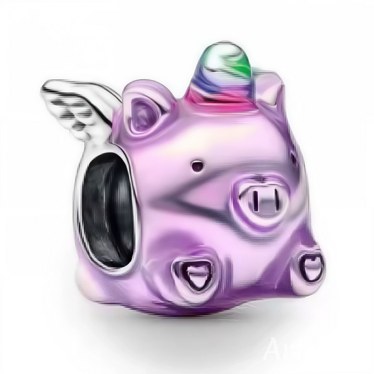 Lila Einhorn Schwein Charm – Traum und Magie