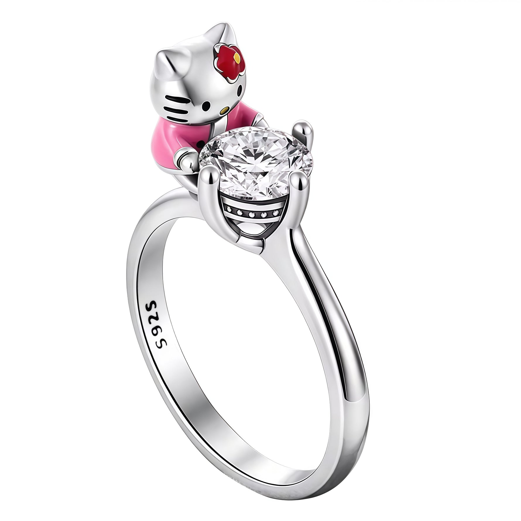 Ajoute une touche mignonne et iconique à ton style avec cette bague inspirée de Hello Kitty. En argent sterling 925, elle reprend l’univers doux et ludique du personnage culte avec un design délicat, adorable et facile à porter au quotidien. Un bijou plein de charme, parfait pour les fans de Sanrio et les amatrices de pièces fun et tendance.

Caractéristiques :

- Matière : Argent 925.
- Design : Inspiration Hello Kitty, détails délicats et féminins.
- Dimensions : Taille standard de bague, confortable à po