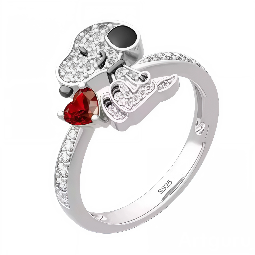 Affiche toute la tendresse et la fantaisie du célèbre Snoopy avec cette bague raffinée en argent 925. Le personnage emblématique est délicatement sculpté et serti de pierres claires, tandis qu’il enlace un magnifique cœur rubis. Ce bijou allie la douceur enfantine et l’élégance intemporelle, parfait pour exprimer ton amour des petits plaisirs et des souvenirs d’enfance.
Les finitions étincelantes, le regard joyeux et le contraste éclatant du rouge et du blanc font de cette bague un cadeau idéal pour les col