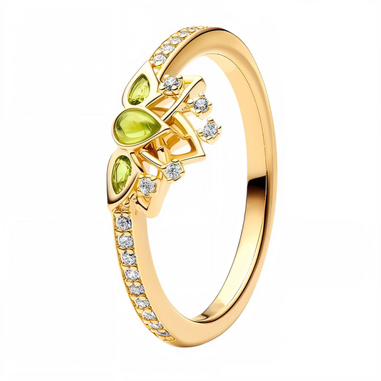 Bague délicate en Argent 925, inspirée du personnage Tiana, avec des détails verts et dorés pour un style élégant et féerique.

Caractéristiques
– Argent 925
– Détails verts et dorés
– Taille ajustable ou disponible en plusieurs tailles selon modèle