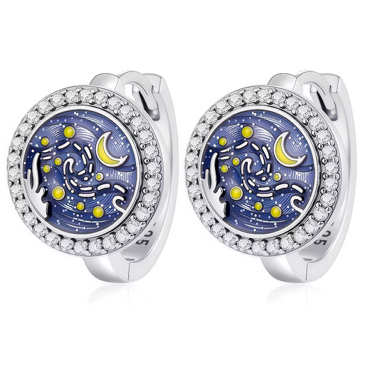 Paire de mini créoles en argent 925, décorées d’un motif inspiré du célèbre tableau La Nuit étoilée. Un bijou artistique et raffiné qui apporte une touche d’élégance, de poésie et d’originalité à votre look.

Caractéristiques

– Métal : argent 925
– Design : inspiré de La Nuit Étoilée
– Type : boucles d’oreilles mini créoles
– Finition artistique et soignée
