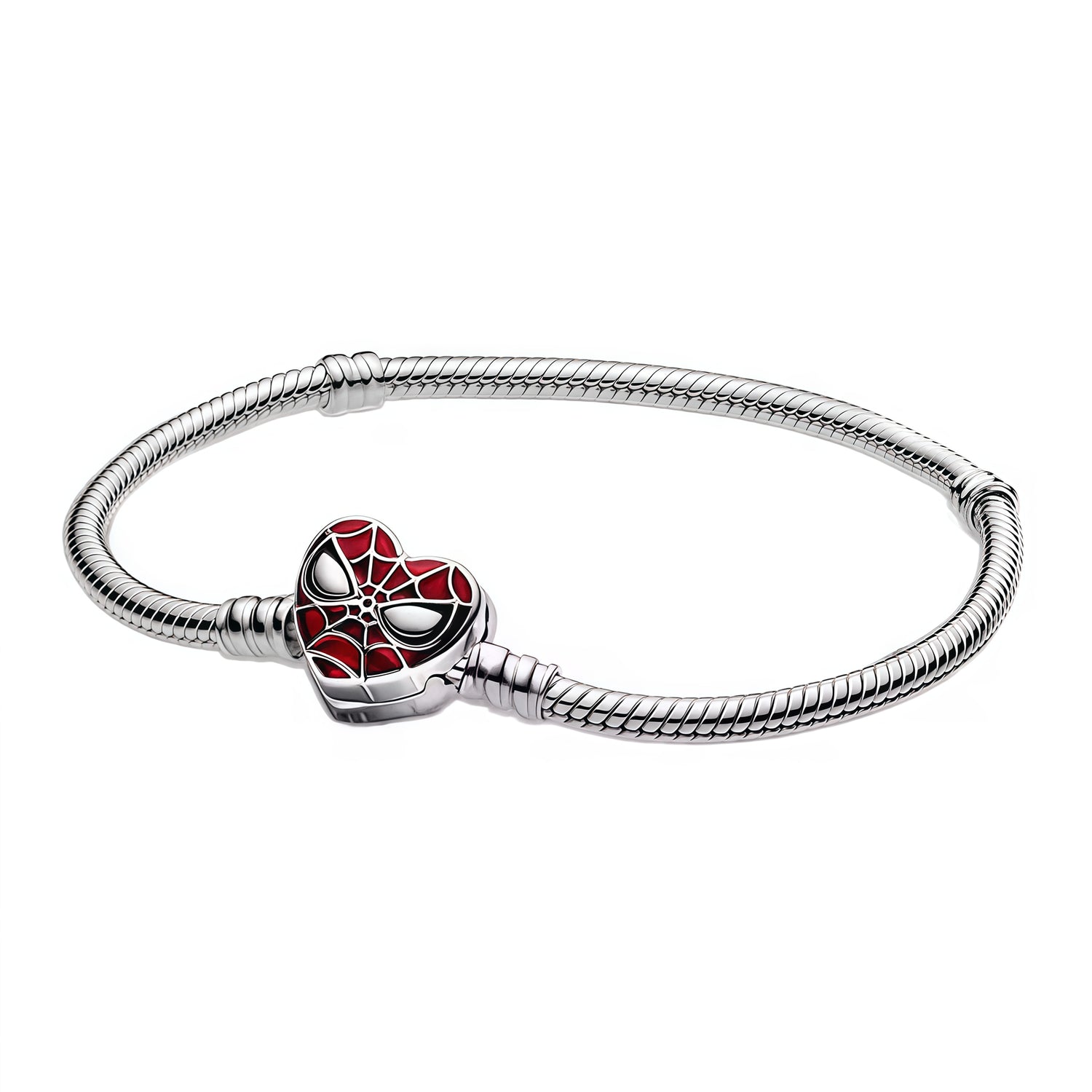 Apporte une touche héroïque et élégante à ton poignet avec ce bracelet cœur Spider-Man. Inspiré de l’univers Marvel, ce bijou met en valeur le masque emblématique de Spider-Man sur un fermoir en forme de cœur, avec des détails soignés et une finition brillante. Une pièce originale et pleine de caractère, parfaite pour les fans du super-héros et les bijoux au style fort et symbolique.

Caractéristiques :

- Matière : Argent 925.
- Design : Fermoir cœur orné du masque de Spider-Man.
- Dimensions : Longueur aj