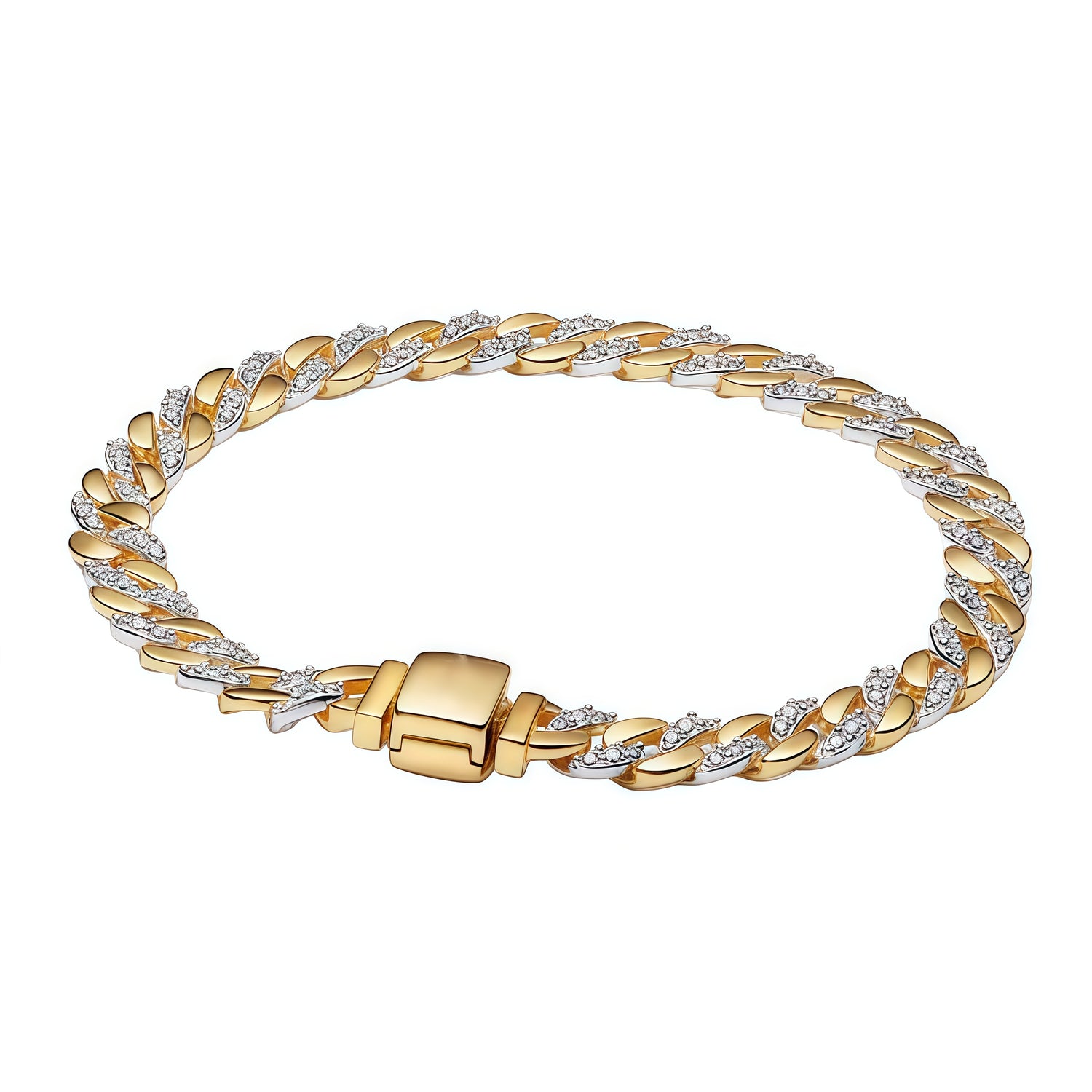 Apporte une touche lumineuse et élégante à ton poignet avec ce bracelet chaîne dorée et strass. Inspiré du glamour et de la sophistication, ce bijou met en valeur une chaîne finement dorée ornée de strass étincelants, avec des détails soignés et une finition brillante. Une pièce raffinée et féminine, parfaite pour les amateurs de bijoux chic et lumineux.

Caractéristiques :

- Matière : Argent 925.
- Design : Chaîne fine ornée de strass scintillants.
- Dimensions : Longueur ajustable (environ 17-21 cm).
- S
