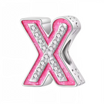 Apportez une touche glamour et fun à votre bracelet avec ce charm en forme de lettre "X", réalisé en argent 925 avec une finition rose brillante et orné de strass blancs scintillants. Un bijou tendance et pétillant, parfait pour afficher un style unique inspiré de l’univers Barbie, ou offrir un cadeau chic et coloré à un être cher.