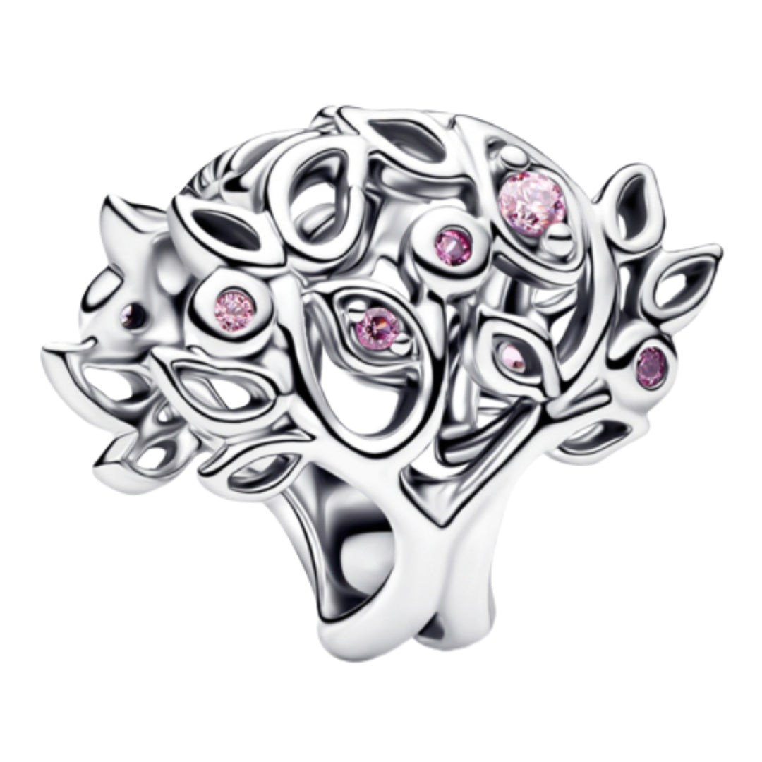 Apporte une touche de symbolique et d’éclat à ton bracelet avec ce charm en argent sterling 925 représentant un arbre de vie délicatement orné de strass roses. Son design raffiné mêle élégance, lumière et profondeur, pour un bijou qui incarne à la fois la beauté et la force intérieure. Une pièce poétique et précieuse, parfaite pour sublimer ton style avec sens.

Caractéristiques :

- Matière : Argent 925.
- Design : Arbre de vie avec strass roses, finition brillante et élégante.
- Dimensions : Taille standa