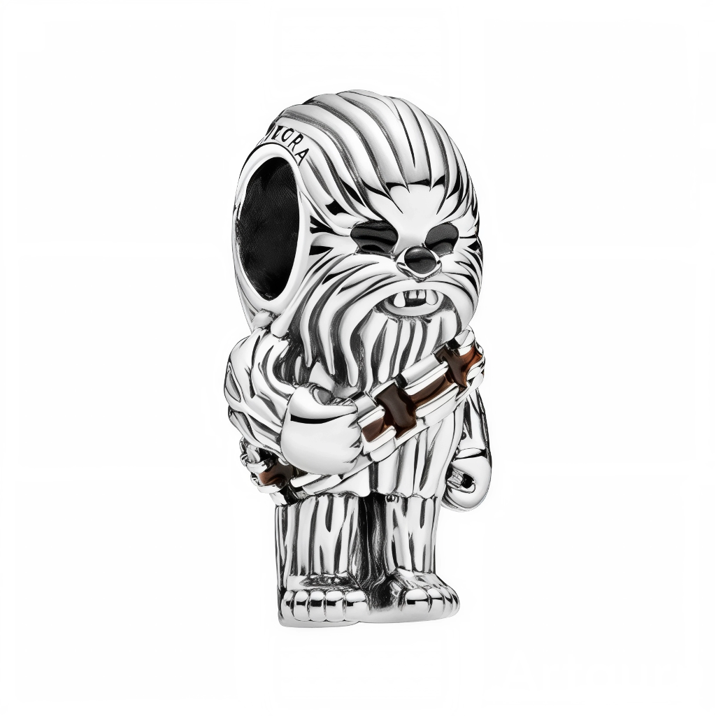 RRRAAAWR ! Ajoutez la loyauté wookiee avec ce charm Chewbacca Star Wars en argent sterling 925, sculpté en 3D avec fourrure texturée, bandoulière et médaille, yeux féroces et posture protectrice. Ce co-pilote légendaire du Faucon Millenium pend d’une bélière ronde lisse compatible bracelets Pandora pour un bijou rebel indéfectible. Poinçonné S925, sans nickel et enduro-han-solo, il rugit amitié, force brute et vieil ami Han. Parfait pour Endor raids, Life Day ou fans originaux.

