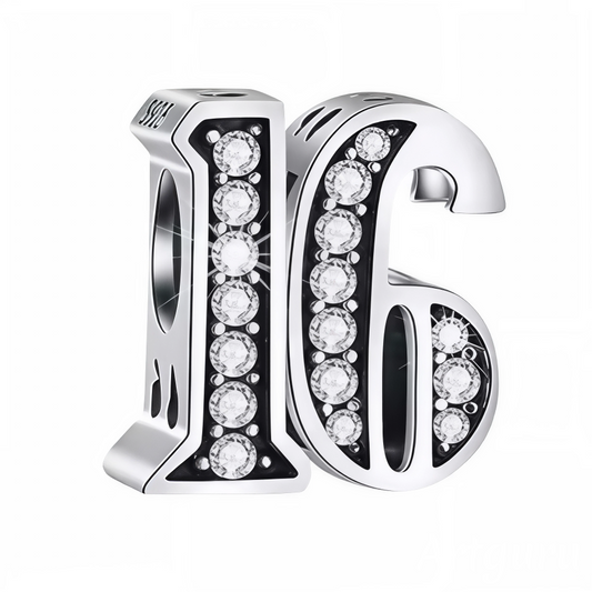 Marquez un moment spécial avec ce charm en forme de chiffre "16", réalisé en argent 925 et orné de strass scintillants. Un bijou élégant et raffiné, parfait pour célébrer un anniversaire ou une étape importante avec éclat.