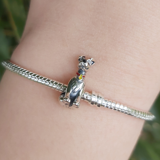 Apportez une touche de romance canaille à votre collection avec ce Charm - Clochard, en argent sterling S925. Inspiré du célèbre personnage de Disney, Clochard de La Belle et le Clochard, ce charm capture son caractère aventurier et loyal. Toujours prêt à défendre ceux qu'il aime, Clochard est un symbole d'affection et de dévotion. Idéal pour les fans de Disney et de cette romance iconique, ce charm est parfait pour rappeler l’amour sincère et inattendu.