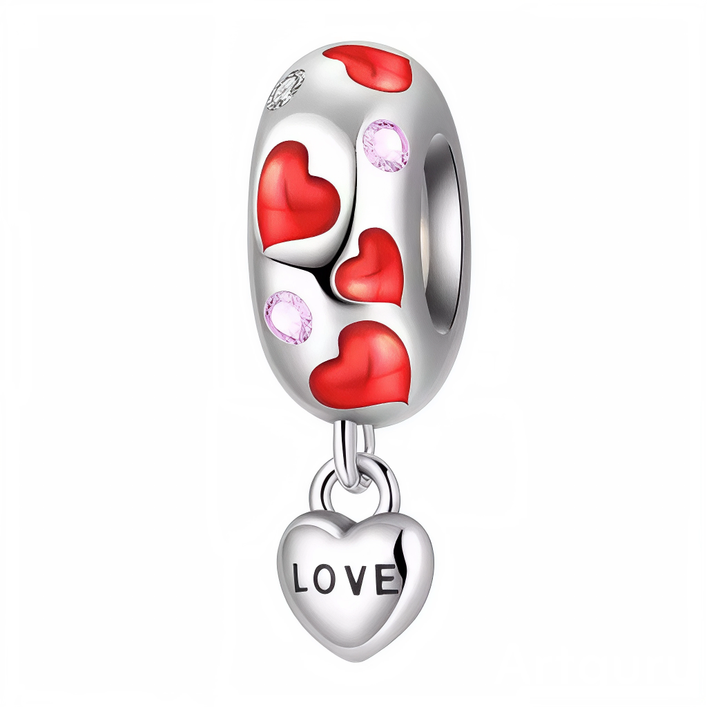 Ce charm pour bracelet en argent 925 regroupe cinq cœurs rouges glossy superposés autour de cristaux roses et blancs, avec un pendentif "LOVE" gravé pour une explosion d'amour débordant et joyeuse. La base cylindrique percée s'adapte idéalement aux bracelets modulaires.

Caractéristiques :

Matière : Argent 925 (S925)
Design : Bouquet de cœurs émaillés rouge vif, strass roses intégrés et tag "LOVE" suspendu, forme bead ronde.
Style : Explosif et amoureux, parfait pour Valentine's, déclarations passionnées o