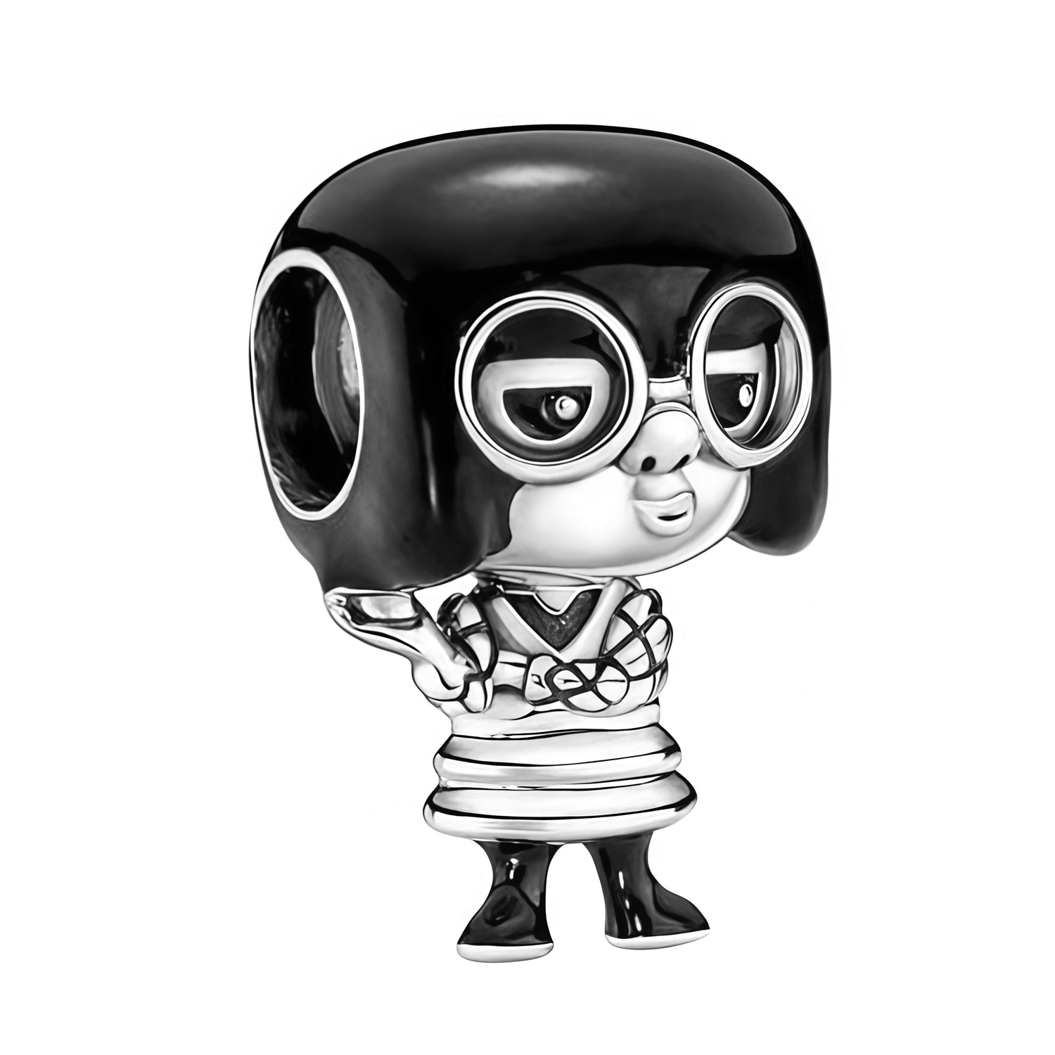 Apporte une touche audacieuse et pleine de style à ton bracelet avec ce charm Edna Mode. Inspiré de l’univers Pixar et des Indestructibles, ce bijou en argent 925 met en valeur Edna avec ses détails réalistes et sa coiffure iconique en noir. Un charm original et affirmé, parfait pour les fans du personnage et des pièces de caractère.

Caractéristiques :

- Matière : Argent 925 avec détails en émail noir.
- Design : Edna Mode avec finitions soignées.
- Dimensions : Taille délicate et confortable à porter.
- 