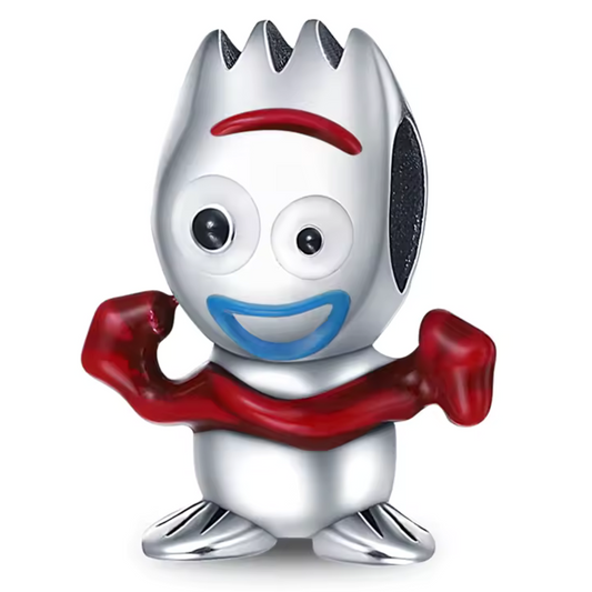 Découvrez la magie de Toy Story avec ce charm en argent sterling S925, représentant la célèbre fourchette de Forky. Ce charm amusant et original capture l’esprit ludique et l’amitié des personnages de Pixar, faisant de lui un incontournable pour les fans de cette franchise emblématique. Parfait pour ajouter une touche de nostalgie et de créativité à votre collection, ce charm est idéal pour ceux qui apprécient l'univers des jouets et les histoires touchantes.