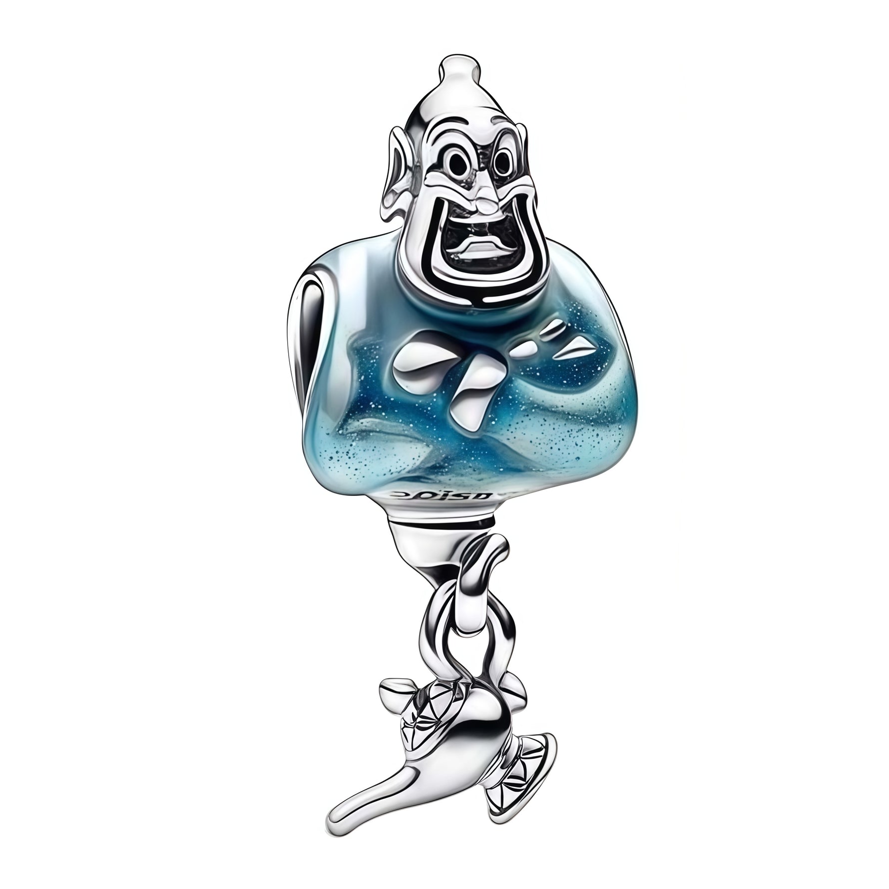 Apporte une touche magique et lumineuse à ton bracelet avec ce charm pendentif inspiré du Génie d’Aladdin. Confectionné en argent 925, il met en valeur le Génie avec ses détails bleu scintillant et sa lampe pendante emblématique. Un bijou original et plein de fantaisie, parfait pour les fans de Disney et des pièces symboliques.

Caractéristiques :

- Matière : Argent 925 avec détails en émail bleu.
- Design : Génie d’Aladdin avec lampe pendante.
- Dimensions : Taille délicate et confortable à porter.
- Styl