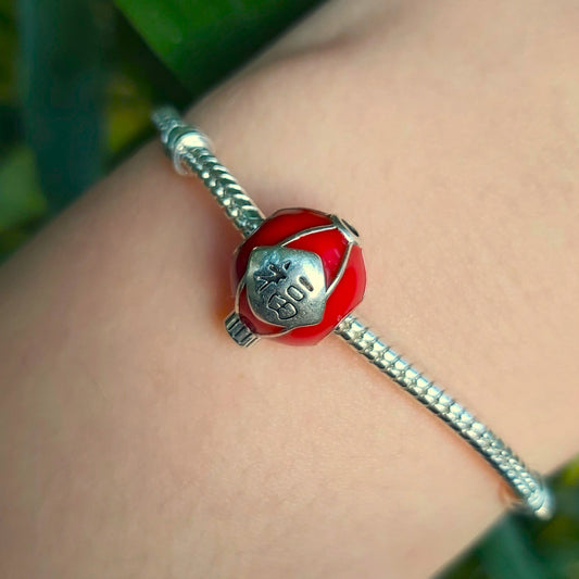 Illuminez votre collection avec ce charm Lanterne Rouge, symbole de festivités et de bonne fortune pour le Nouvel An chinois. Fabriqué en argent sterling S925, ce charm représente une lanterne traditionnelle magnifiquement détaillée, souvent utilisée pour attirer la prospérité et la chance durant les célébrations. Compatible avec les bracelets Pandora, il ajoutera une touche vibrante et festive à vos bijoux tout en célébrant les traditions chinoises.