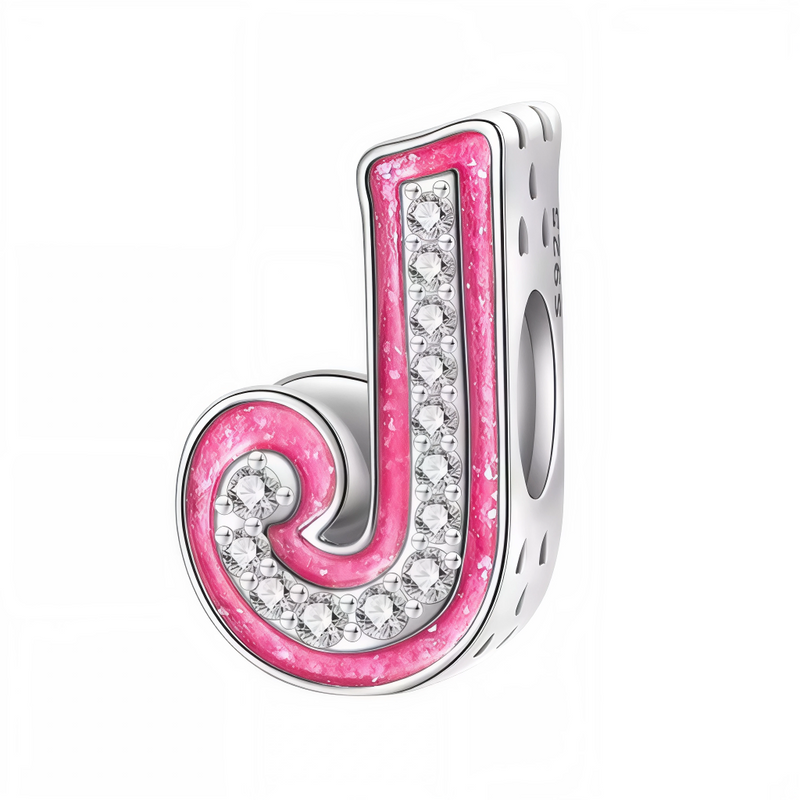 Ce charm alphabétique gracieux déploie la lettre « J » en crochet élégant rose scintillant texturé, orné de strass blancs étincelants sur la courbe et la tige pour un charme diamanté fluide. La forme 3D courbée avec perforations discrètes apporte douceur et dynamisme au design pétillant. Symbole d’initiale raffinée et joyeuse, il personnalise les bracelets avec une touche féminine envoûtante.

Caractéristiques :

Matière : Argent 925 (S925) avec émail rose et strass blancs.
Design : Lettre « J » cursive ros