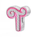 Apportez une touche glamour et fun à votre bracelet avec ce charm en forme de lettre "T", réalisé en argent 925 avec une finition rose brillante et orné de strass blancs scintillants. Un bijou tendance et pétillant, parfait pour afficher un style unique inspiré de l’univers Barbie, ou offrir un cadeau chic et coloré à un être cher.