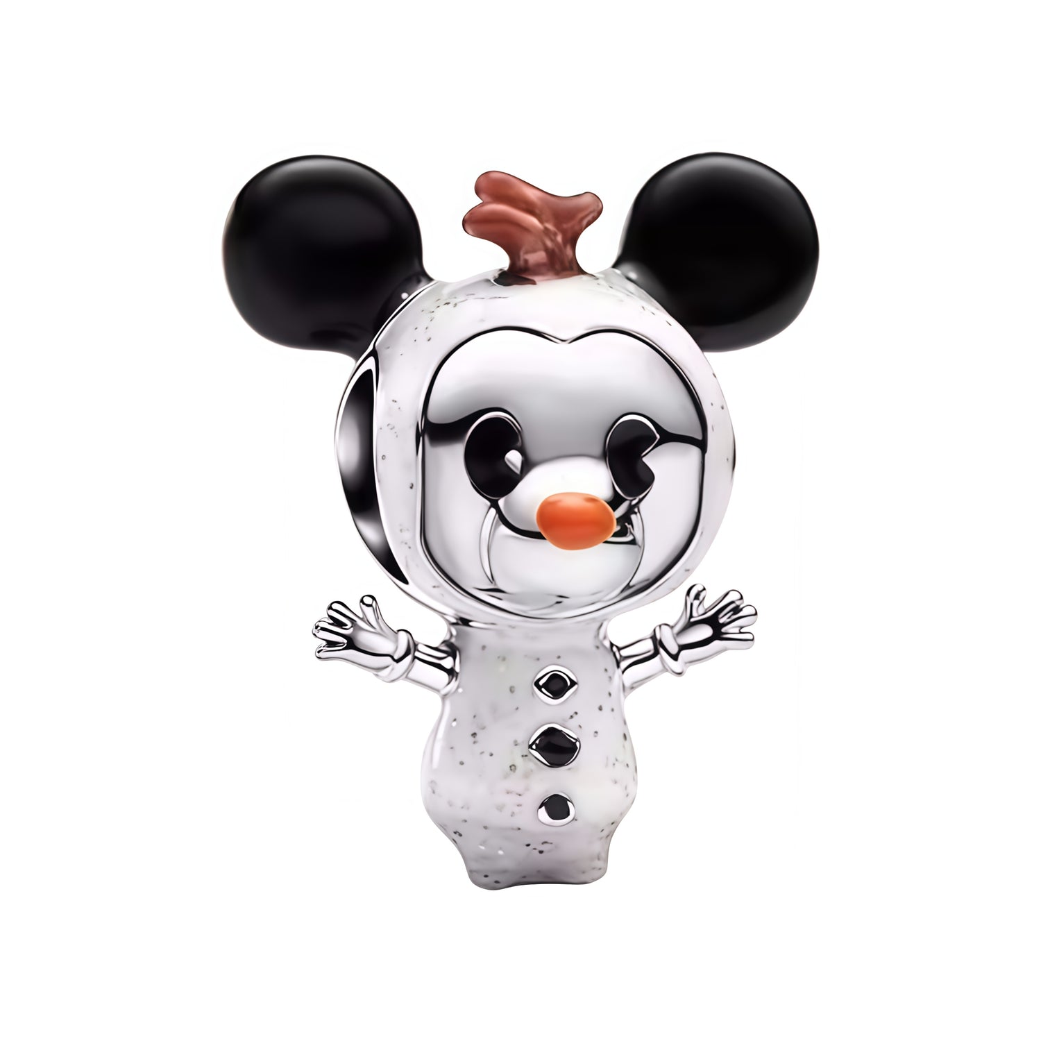 Charm original et plein de fantaisie représentant Mickey déguisé en Olaf, avec un design ludique et détaillé. Son style unique mélange douceur et humour, apportant une touche joyeuse et hivernale à votre bracelet.

Caractéristiques :

- Matière : Argent 925.
- Design : Mickey en costume d’Olaf avec détails émaillés.
- Style : Disney, fun et féerique.
- Symbolique : Joie, innocence, magie, univers Disney.
- Compatibilité : Charm compatible avec bracelets et colliers.
