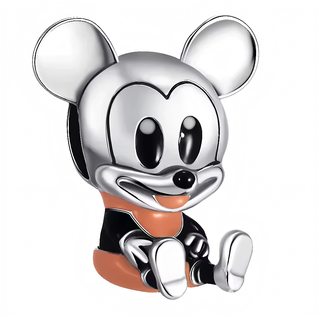 Le Charm Mickey Mouse Bébé est un hommage élégant au personnage emblématique de Disney, Mickey Mouse. Il est parfait pour tous ceux qui souhaitent afficher leur amour pour Disney avec une touche de modernité.