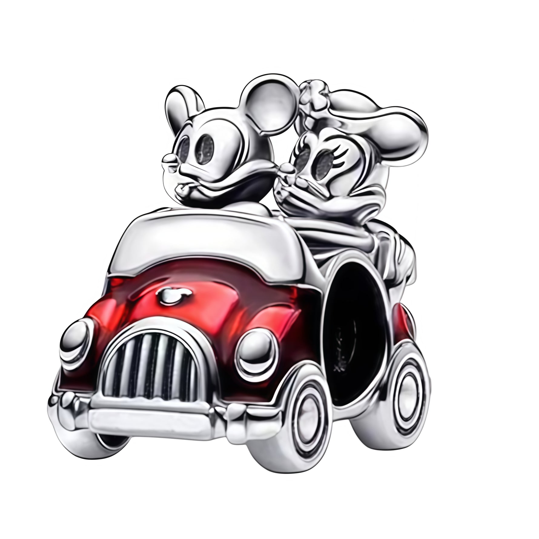 Apporte une touche vintage et romantique à ton bracelet avec ce charm Mickey et Minnie en voiture rouge. Inspiré de l’univers Disney, ce bijou en argent 925 représente Mickey au volant avec Minnie à ses côtés dans une voiture rouge emblématique, pour un rendu plein de charme et de nostalgie. Un charm original et joyeux, parfait pour les fans du duo mythique et des pièces pleines de magie.

Caractéristiques :

- Matière : Argent 925 avec détails émaillés.
- Design : Mickey et Minnie en voiture rouge avec fin