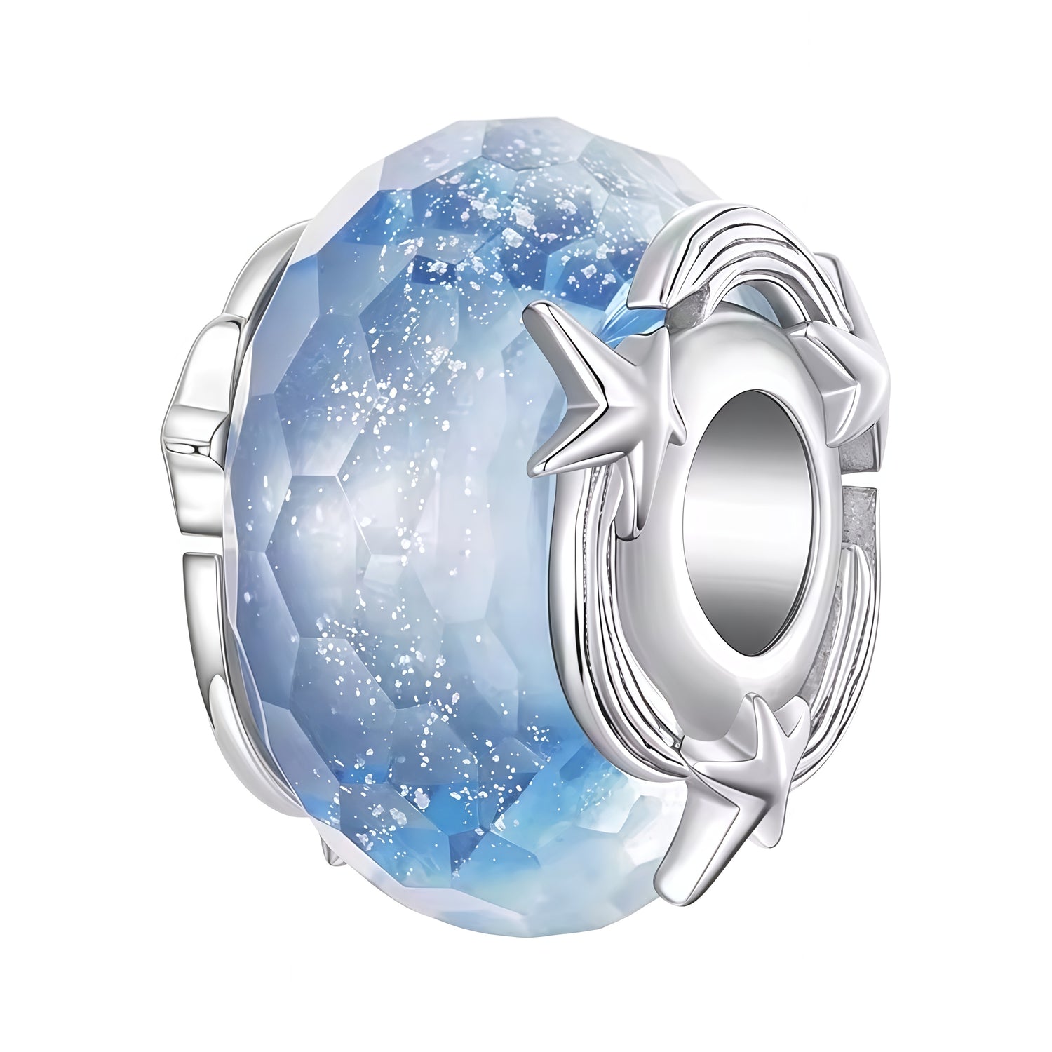 Apporte une touche poétique et lumineuse à ton bracelet avec ce charm Murano bleu avec étoile filante. Son design en argent 925, associé à un verre de Murano bleu profond et à une étoile filante délicatement travaillée, évoque les rêves, l’évasion et la magie du ciel nocturne. Un bijou élégant et symbolique, parfait pour celles et ceux qui aiment les pièces douces et raffinées.

Caractéristiques :

- Matière : Argent 925 et verre de Murano.
- Design : Murano bleu avec étoile filante et finitions soignées.
-