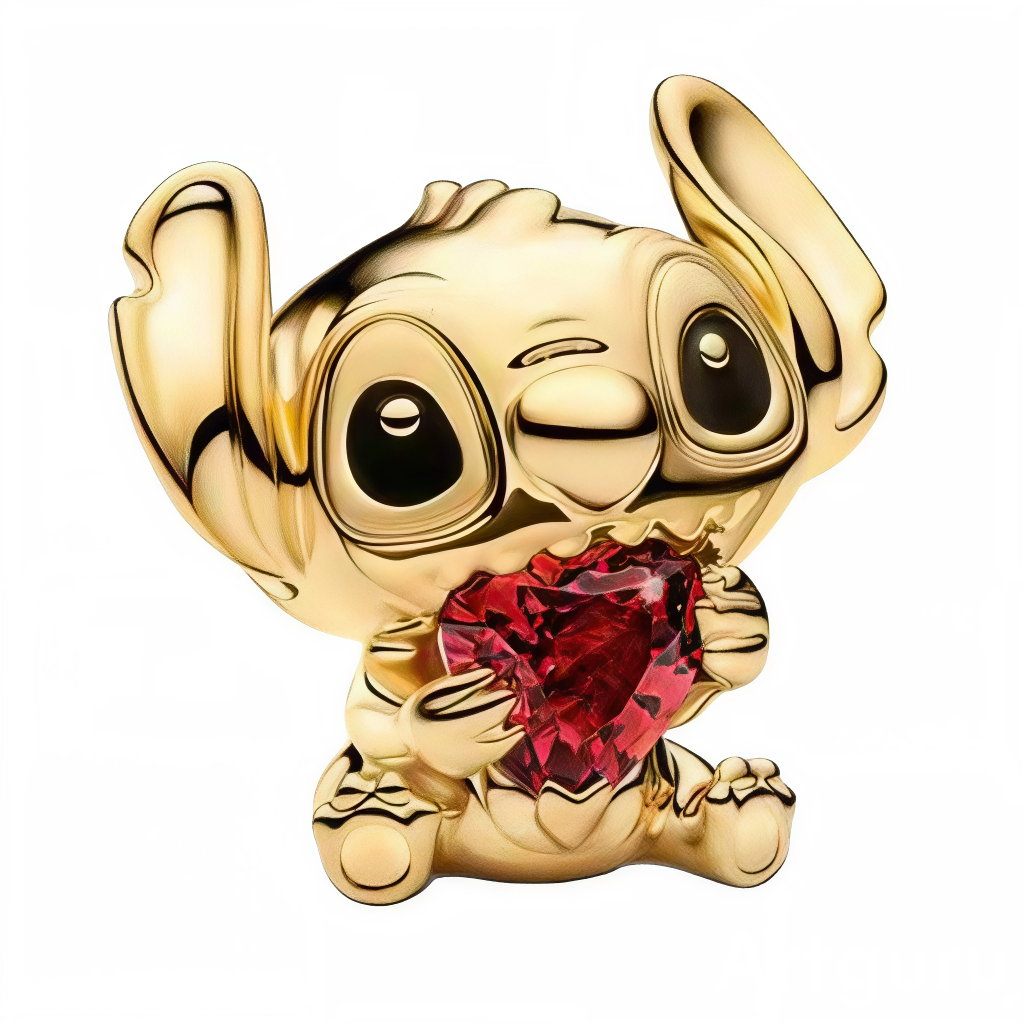 Ce charm charmant en argent 925 dépeint un petit ours aux grandes oreilles flottantes, mordillant avidement un cœur cristal rouge scintillant, avec une finition dorée chaleureuse évoquant tendresse espiègle et passion ludique.

Caractéristiques :

Composition : Argent sterling 925, cristal rouge facetté brillant et détails texturés.
Esthétique : Pose assise compacte expressive, bouche ouverte croquant cœur, oreilles ciselées démesurées, yeux grands nacrés intenses.