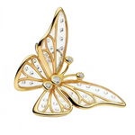 Ce charm papillon gracieux affiche des ailes filigranes ajourées incrustées de strass clairs scintillants, corps fin et antennes délicates sur fond argenté avec touches or plaqué. Parfait pour symboliser transformation, liberté ou style bohème chic sur bracelet ou collier, il rayonne d'élégance aérienne et précieuse. En argent 925 avec cristaux et plaquage sélectif, il unit légèreté et éclat durable.