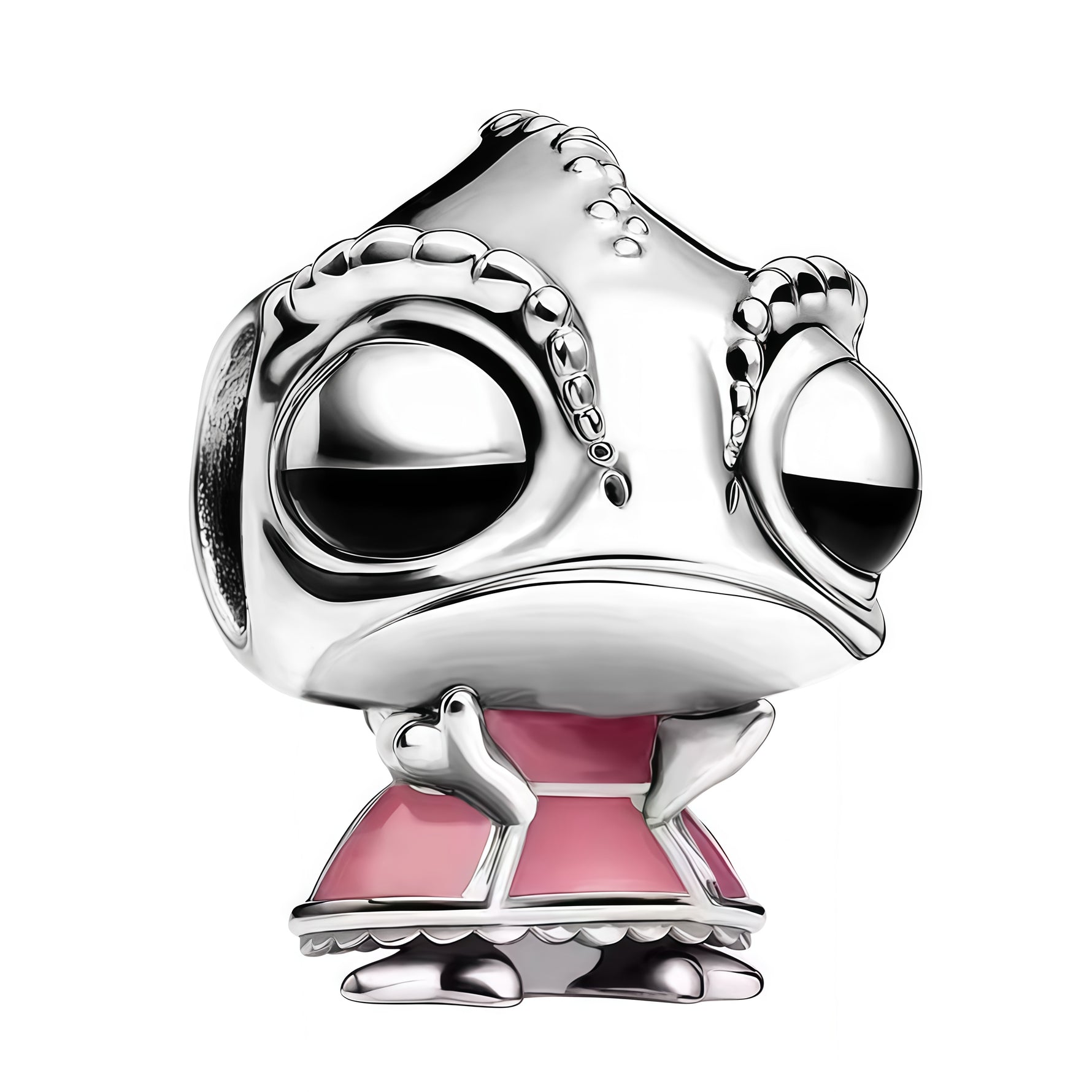 Apporte une touche adorable et originale à ton bracelet avec ce charm Pascal en robe rose. Inspiré de l’univers de Raiponce, ce bijou met en valeur Pascal dans une version pleine de fantaisie, avec une tenue rose délicate et des détails soignés qui lui donnent un look à la fois mignon et amusant. Un charm unique et plein de charme, parfait pour les fans de Disney et des créations originales.

Caractéristiques :

- Matière : Argent 925 avec détails en émail coloré.
- Design : Pascal en robe rose avec finitio