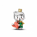 Ce charm représente un petit garçon stylisé portant une couronne dorée et serrant contre lui un renard orange vif, créant une scène pleine de tendresse et de fantaisie. Les touches d’émail vert, jaune et orange apportent une note ludique et chaleureuse, idéale pour illuminer un bracelet ou un collier. Parfait pour symboliser amitié, innocence et imagination, ce charm fera un cadeau touchant pour une personne rêveuse ou passionnée d’histoires poétiques.