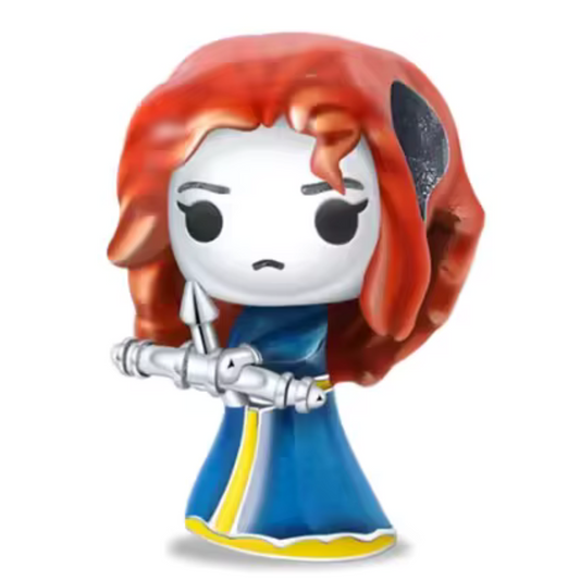 Ajoutez une touche de courage et de magie à votre collection avec ce charm inspiré de Merida, l’héroïne audacieuse du film Rebelle. Fabriqué en métal argenté et émaillé de nuances de bleu et de vert, ce charm capture l'esprit intrépide de Merida avec des détails représentant son arc et sa chevelure flamboyante. Orné de motifs celtiques et d’un subtil éclat qui rappelle les feux follets de la forêt enchantée, ce charm est parfait pour les amoureux des contes de fées modernes et des aventures épiques.