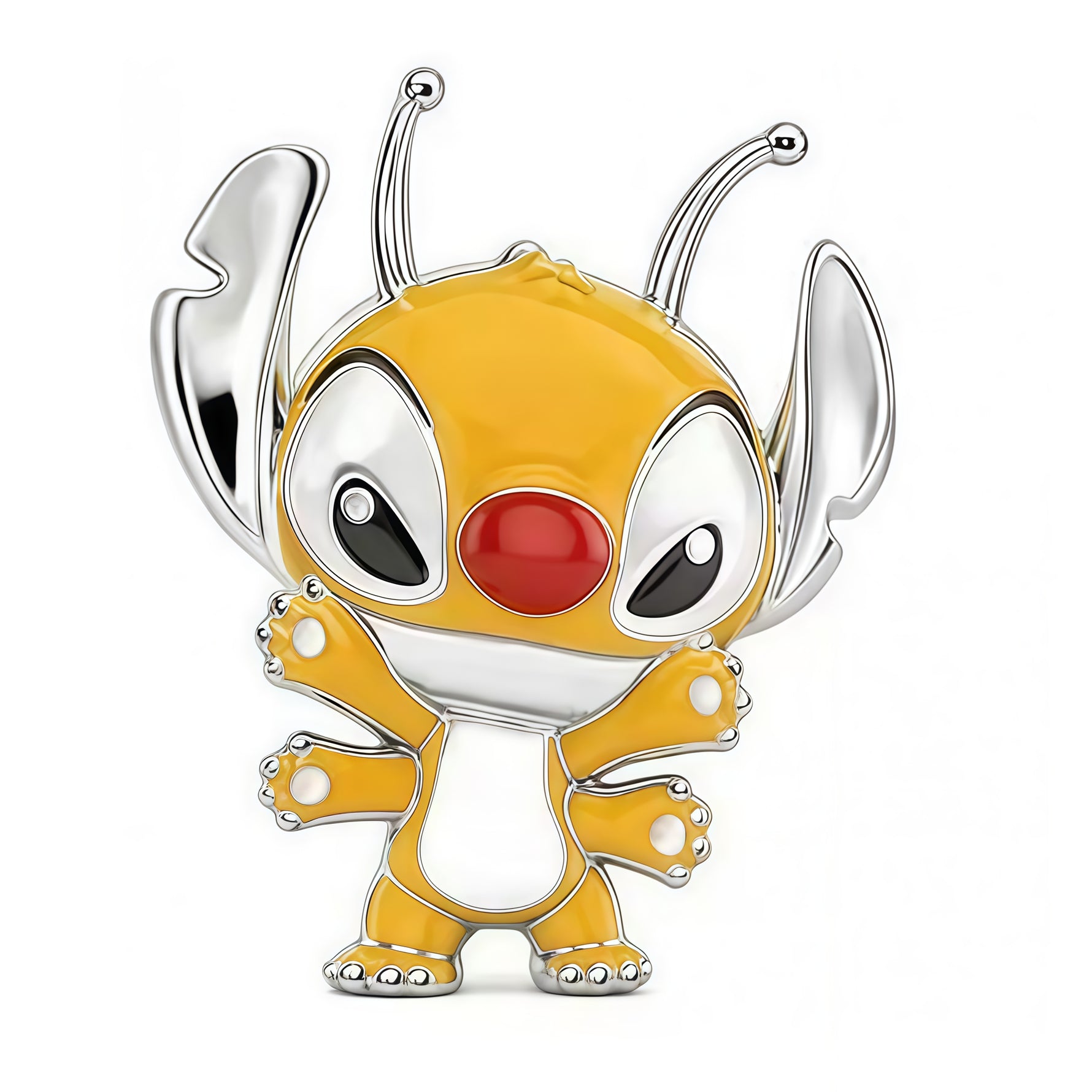 Apporte une touche originale et pleine de charme à ton bracelet avec ce charm Reuben de Lilo et Stitch. Inspiré de l’univers Disney, ce bijou en argent 925 met en valeur Reuben avec un design amusant et attachant, symbole de fantaisie, de douceur et d’humour. Un charm unique et décalé, parfait pour les fans de Lilo et Stitch.

Caractéristiques :

- Matière : Argent 925.
- Design : Reuben de Lilo et Stitch avec finitions soignées.
- Dimensions : Taille délicate et confortable à porter.
- Style : Bijou Disney