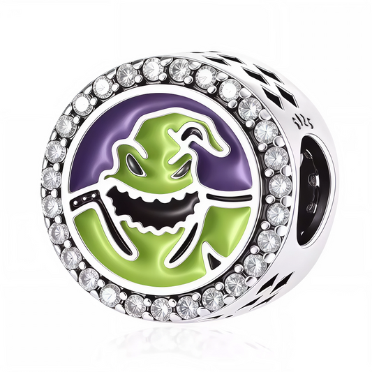 Charm en argent 925 de forme ronde représentant Oogie Boogie, le personnage emblématique de L’Étrange Noël de Monsieur Jack. Un bijou original et mystérieux, idéal pour apporter une touche sombre et ludique à vos bracelets.

Caractéristiques

– Métal : argent 925
– Design : motif rond avec Oogie Boogie
– Type : charm
– Finition soignée et détaillée