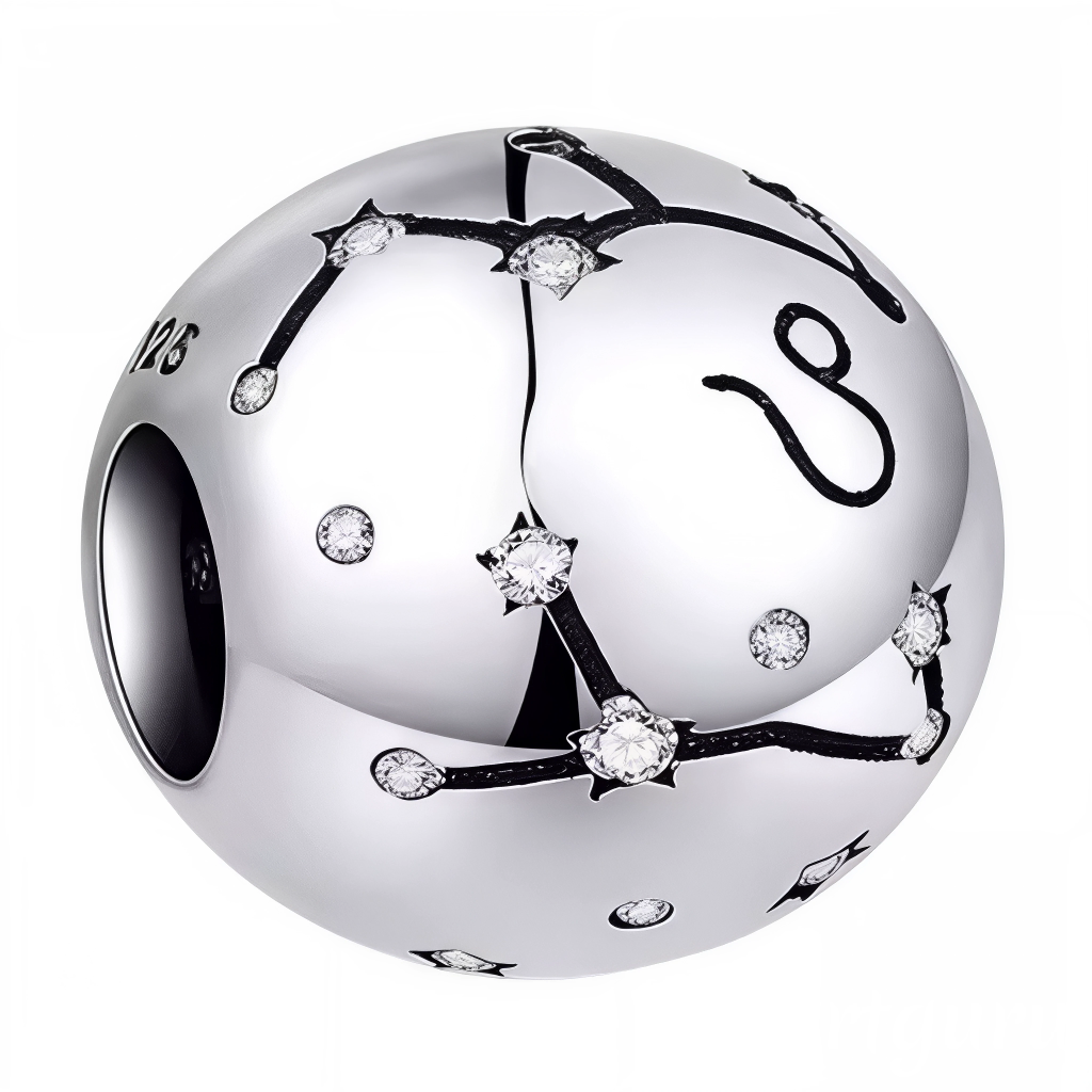 Affichez la force et la noblesse du Lion avec ce charm rond en argent 925, délicatement gravé de la constellation du signe. Ce bijou élégant et symbolique est idéal pour personnaliser votre bracelet ou offrir un cadeau unique à un passionné d’astrologie.